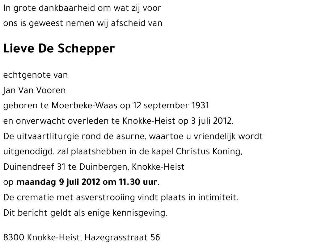 Godelieve De Schepper