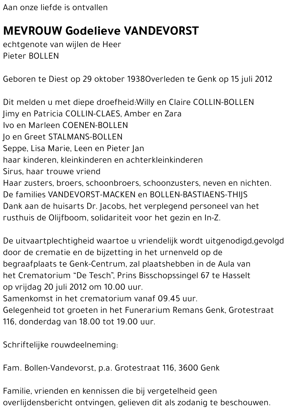 Godelieve VANDEVORST