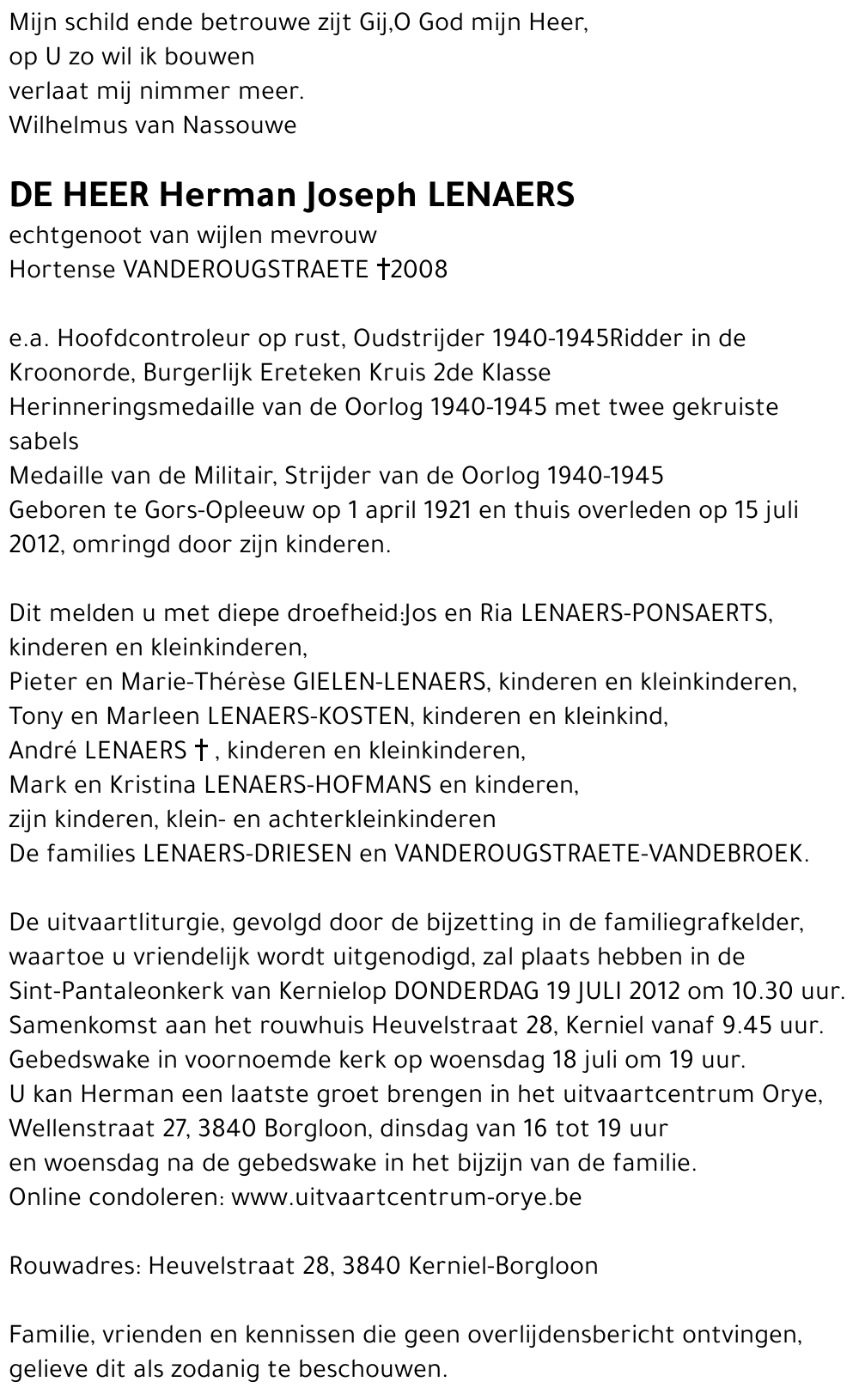 Herman Joseph Lenaers