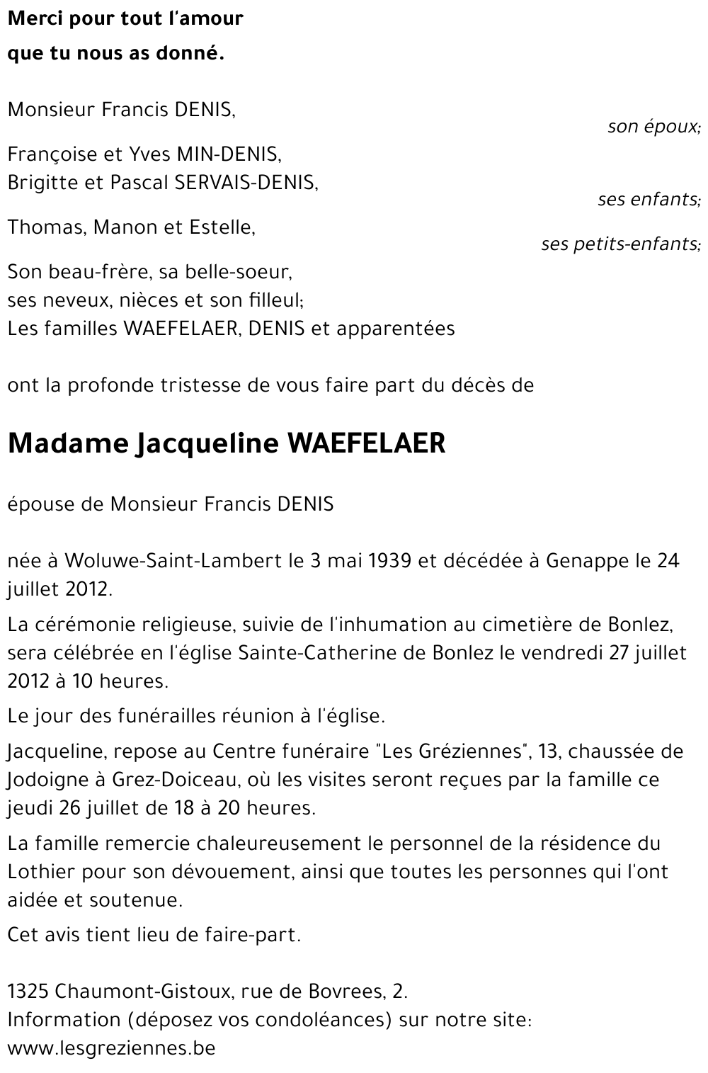 Jacqueline WAEFELAER