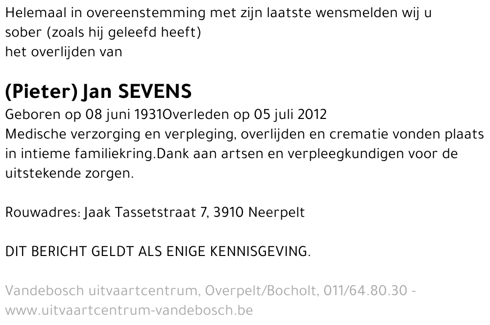 Jan Sevens