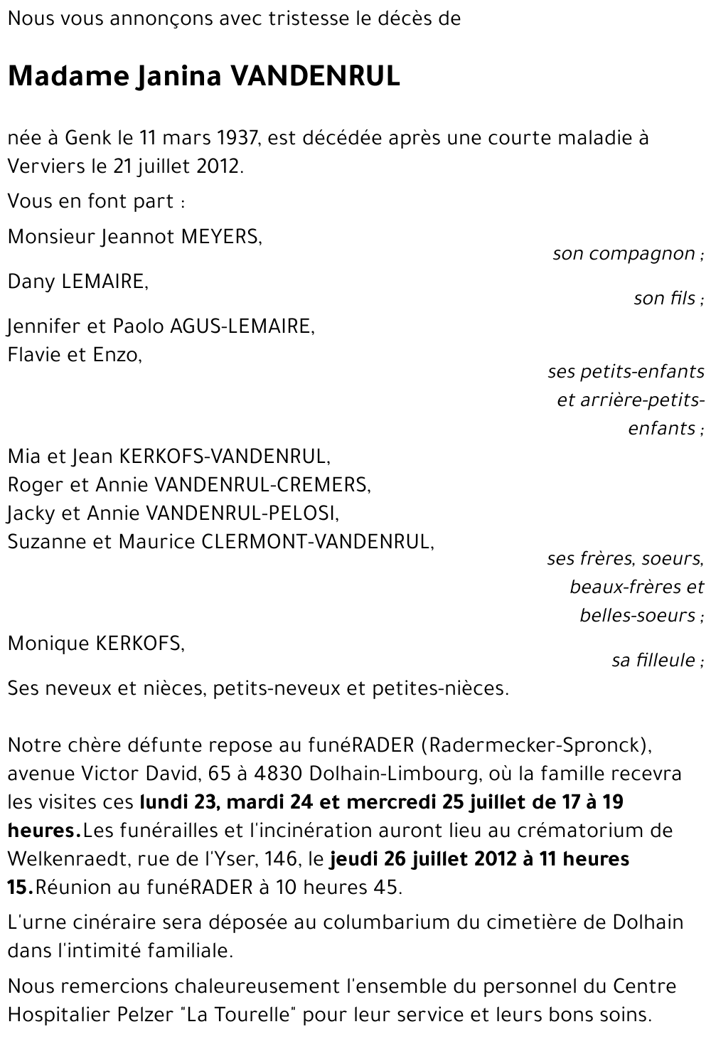 Janina VANDENRUL