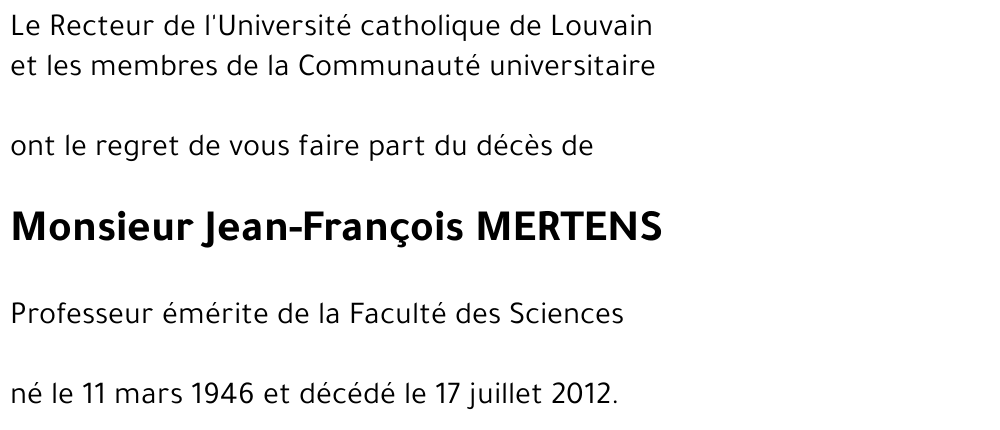 Jean-François MERTENS
