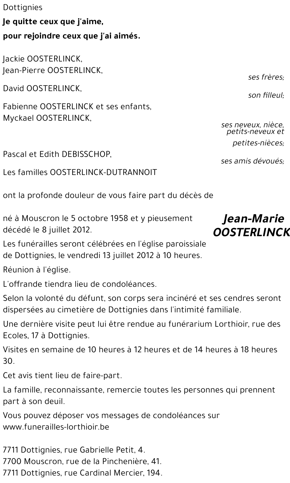 Jean-Marie OOSTERLINCK