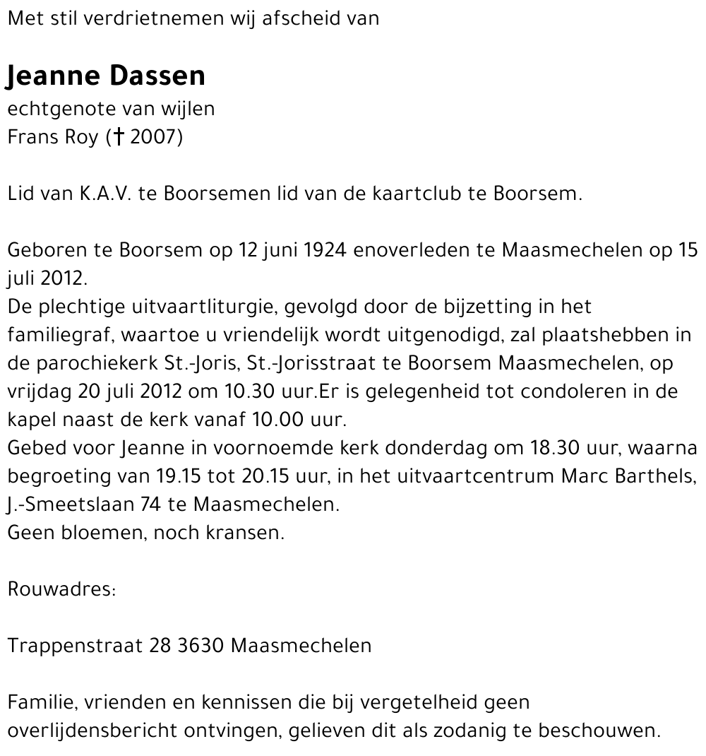Jeanne Dassen