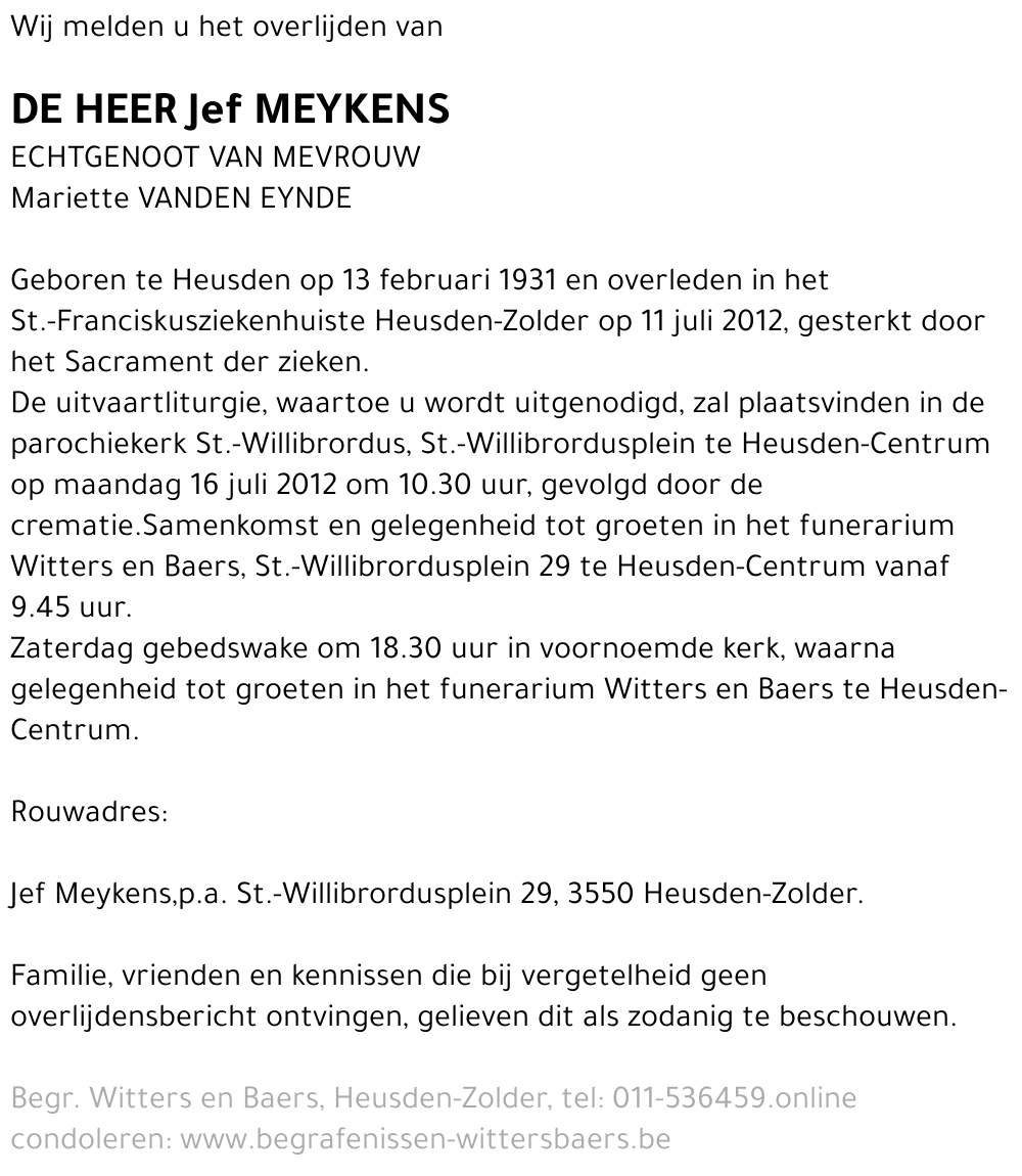 Jef Meykens