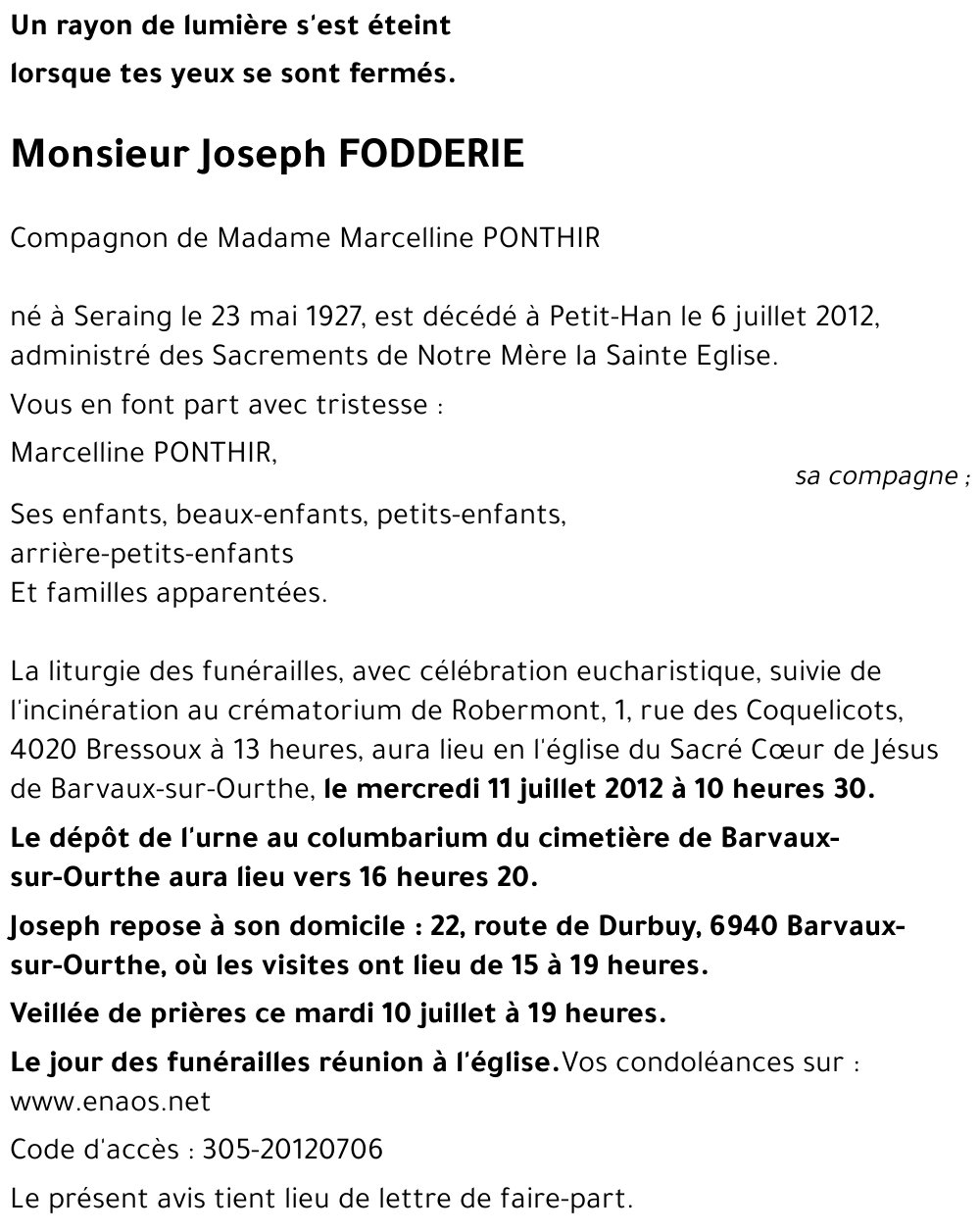 Joseph FODDERIE