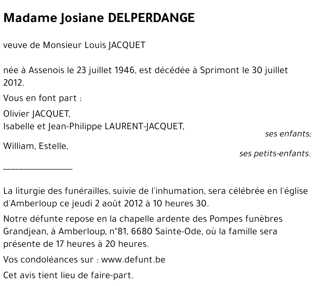 Josiane DELPERDANGE