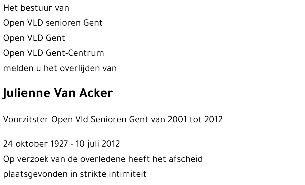 Julienne VAN ACKER