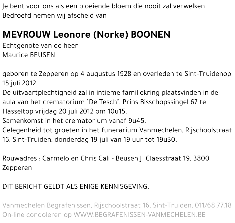 Leonore (Norke) Boonen
