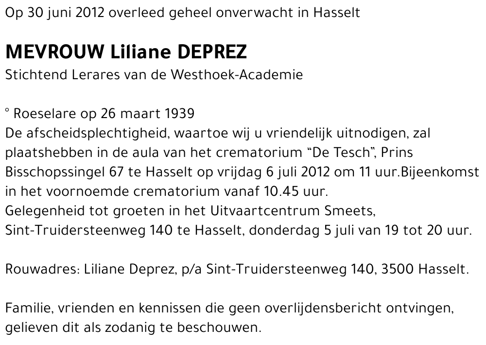 Liliane Deprez