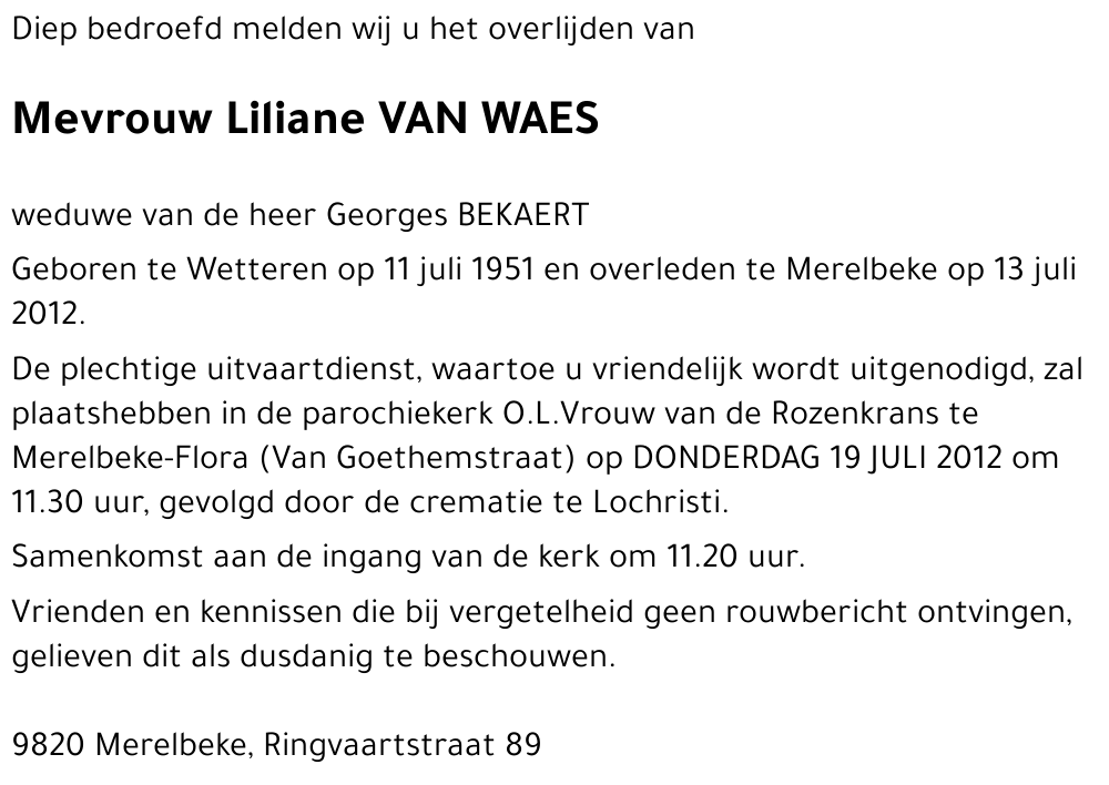 Liliane VAN WAES