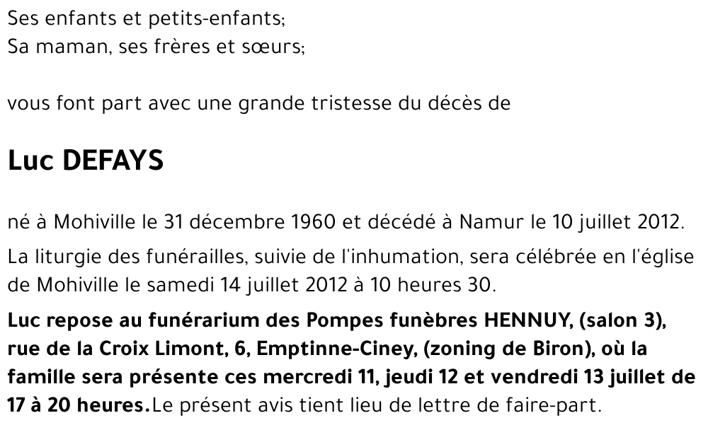 Luc DEFAYS
