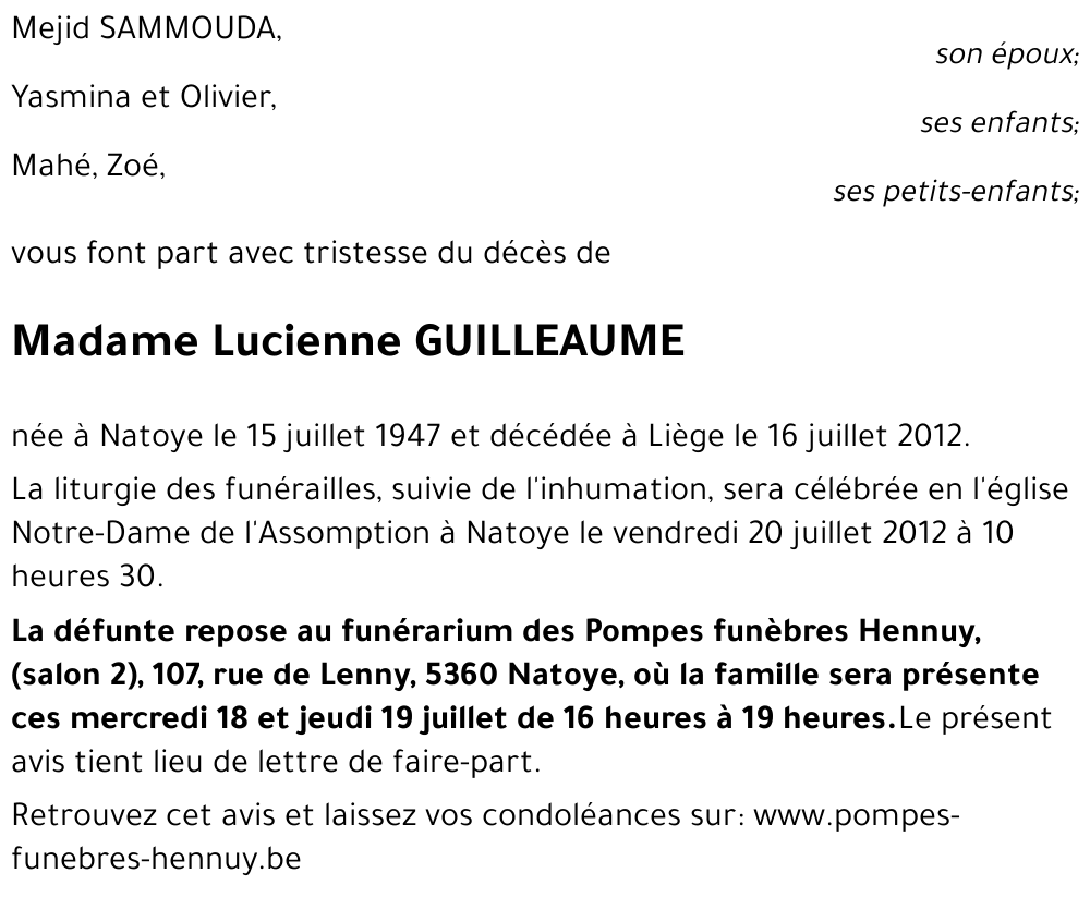 Lucienne GUILLEAUME