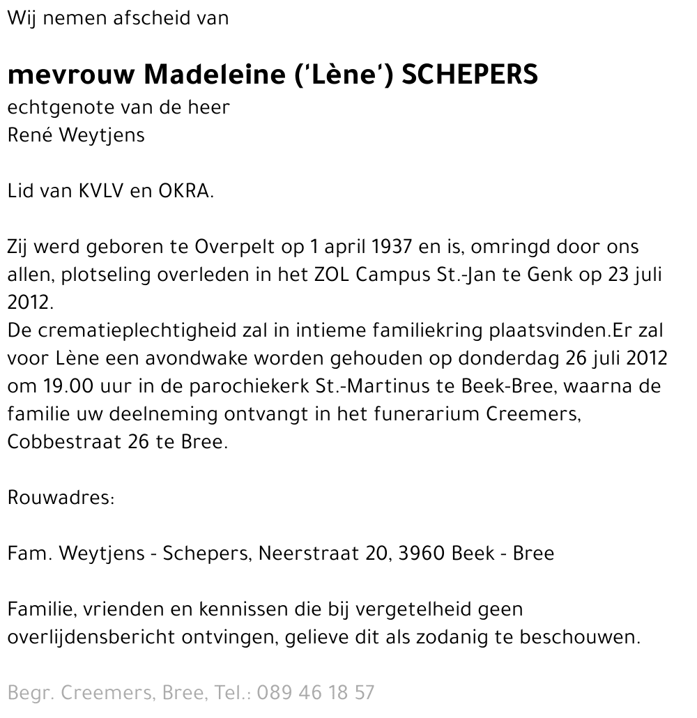 Madeleine Schepers