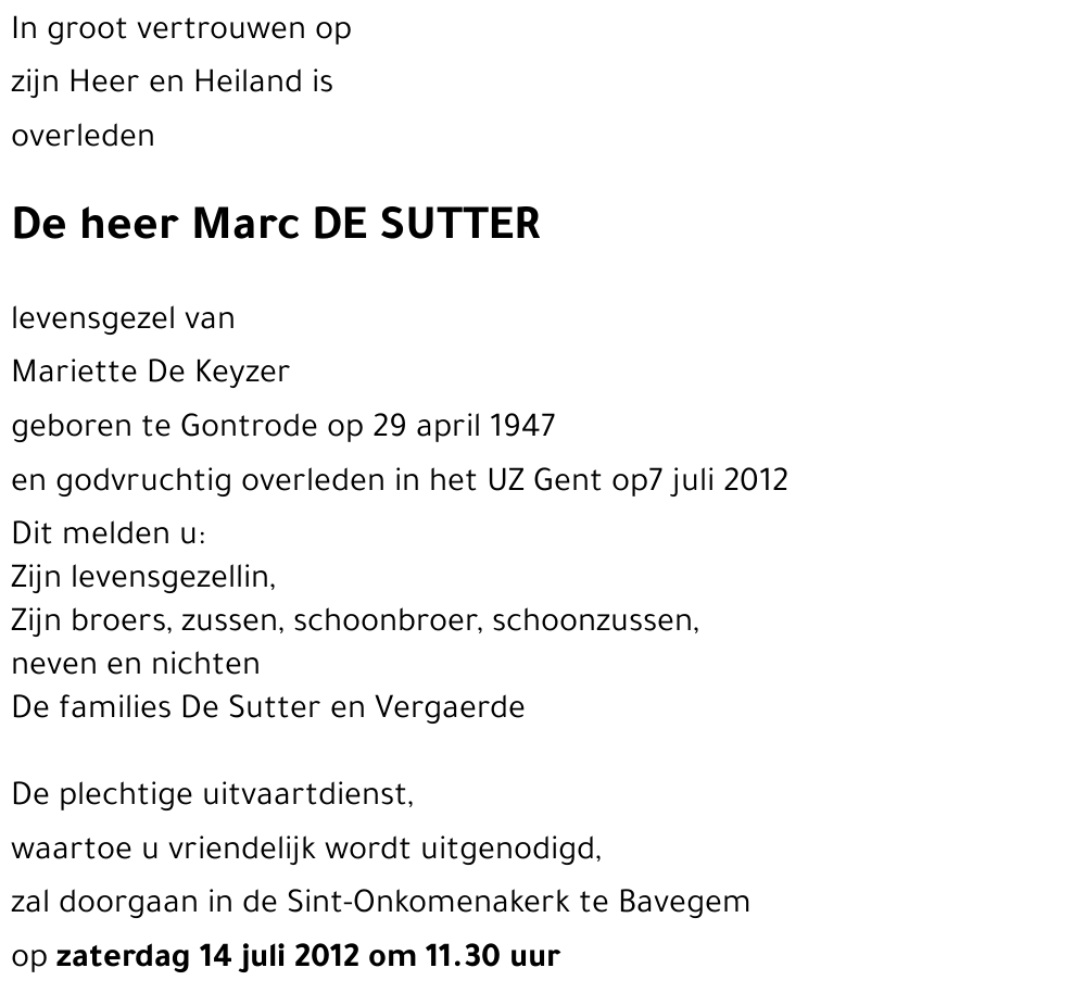 Marc DE SUTTER