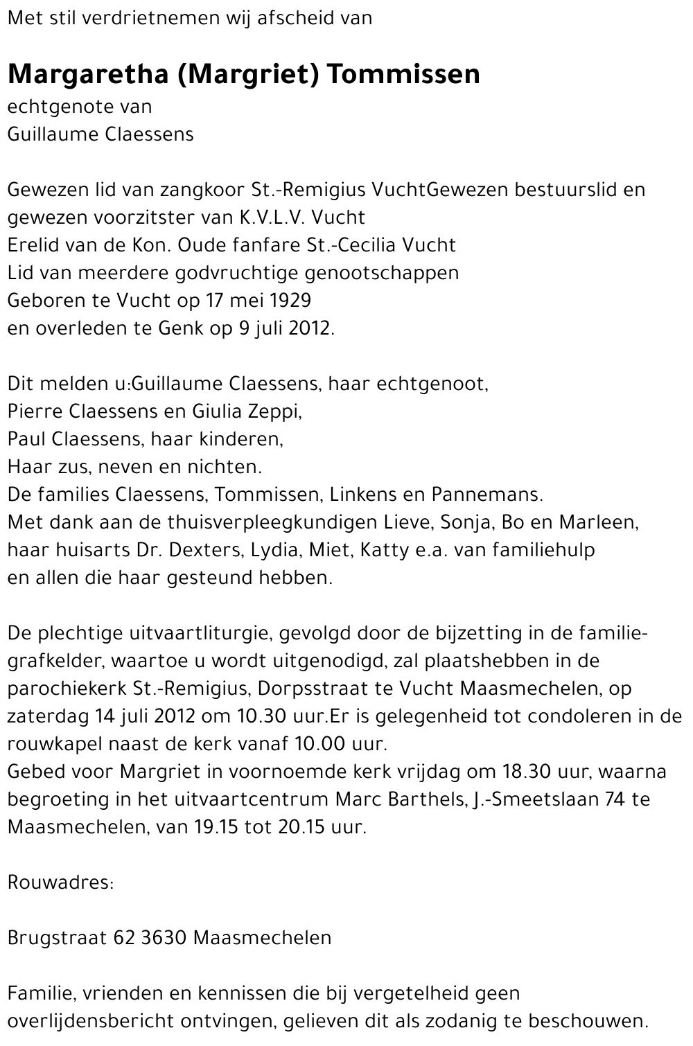 Margaretha Tommissen