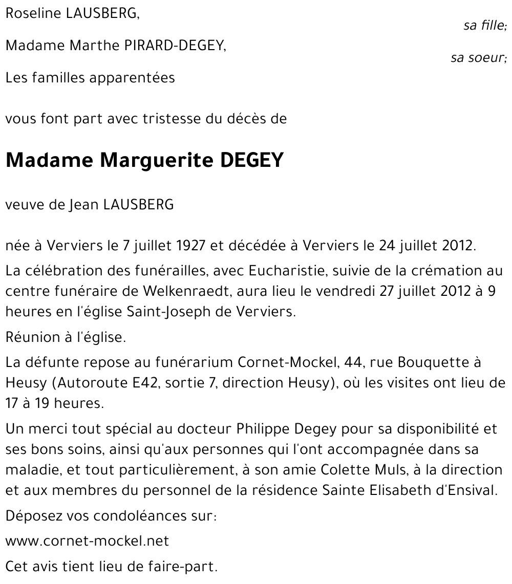 Marguerite DEGEY