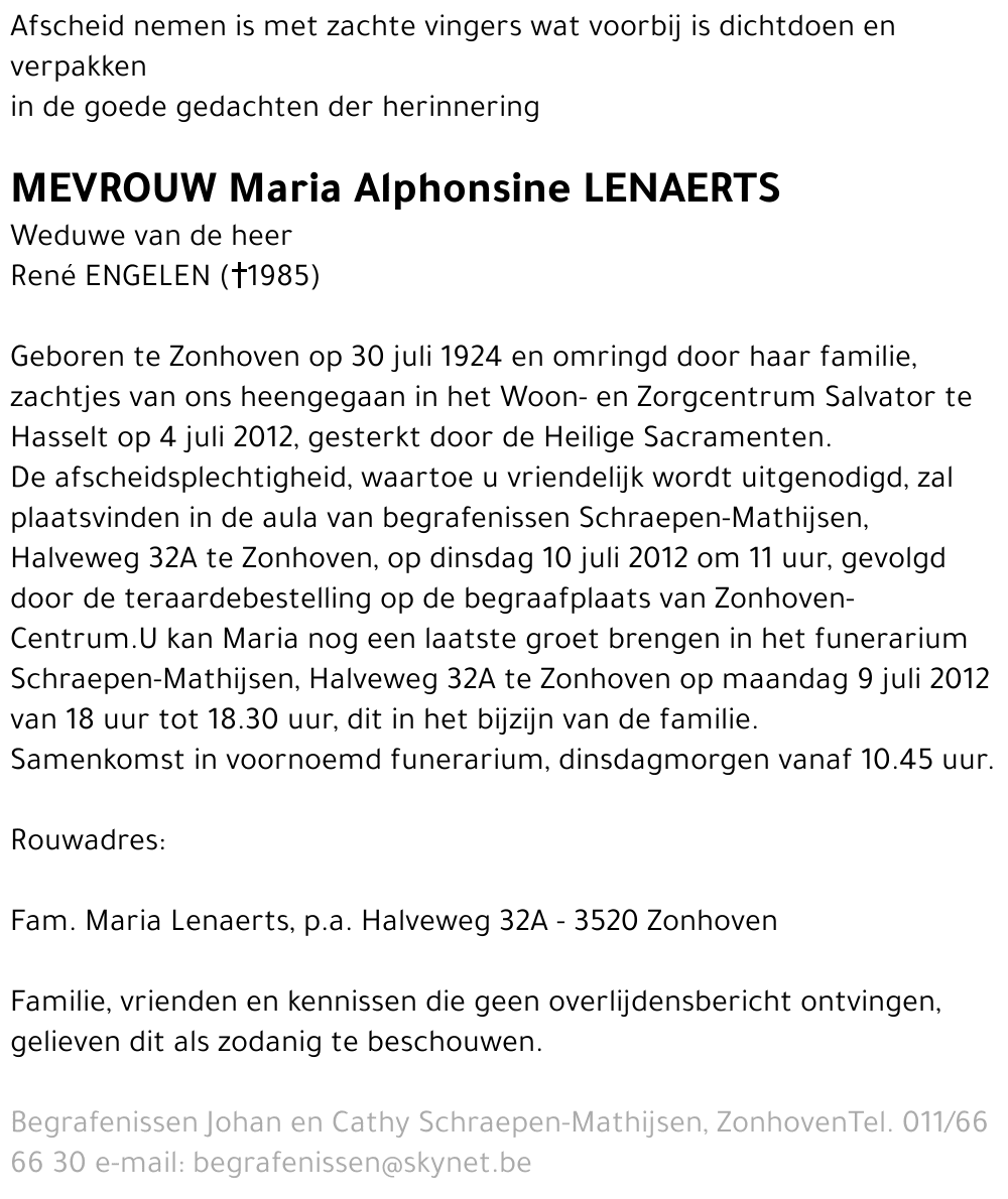 Maria Alphonsine Lenaerts