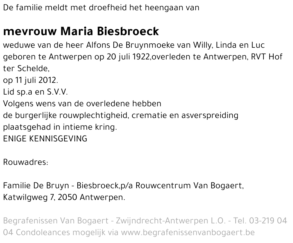Maria Biesbroeck