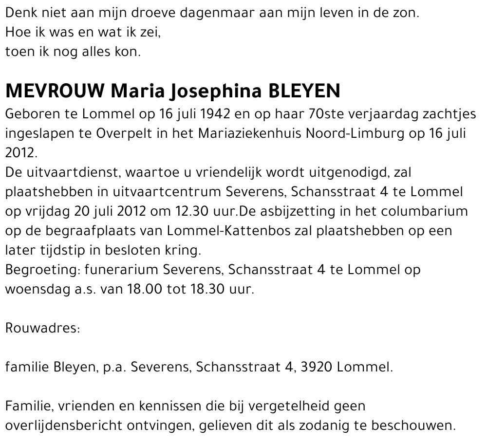 Maria Josephina Bleyen