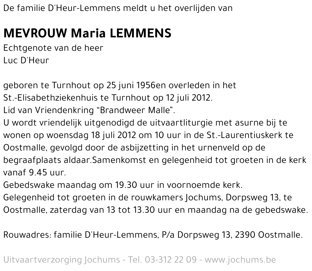 Maria Lemmens