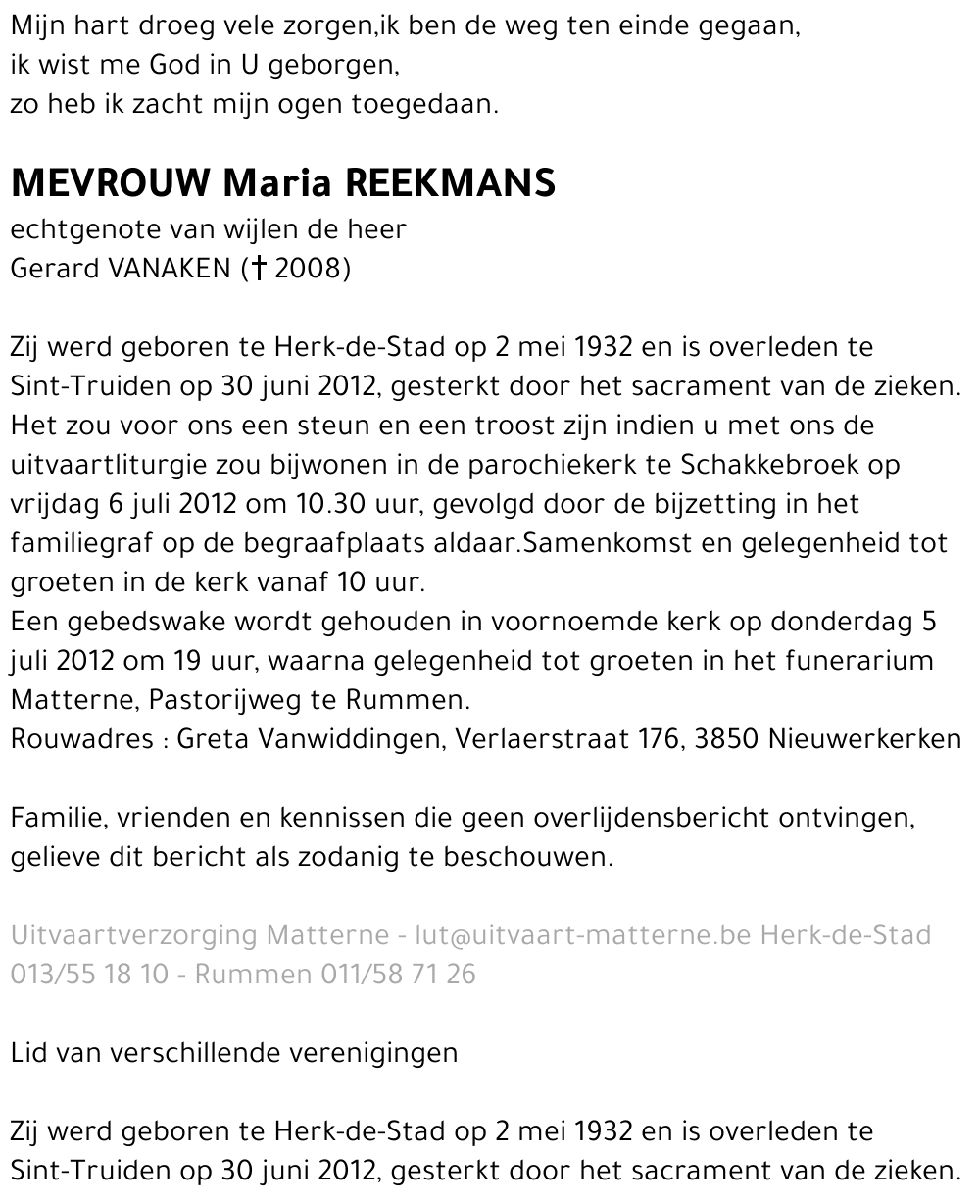 Maria Reekmans