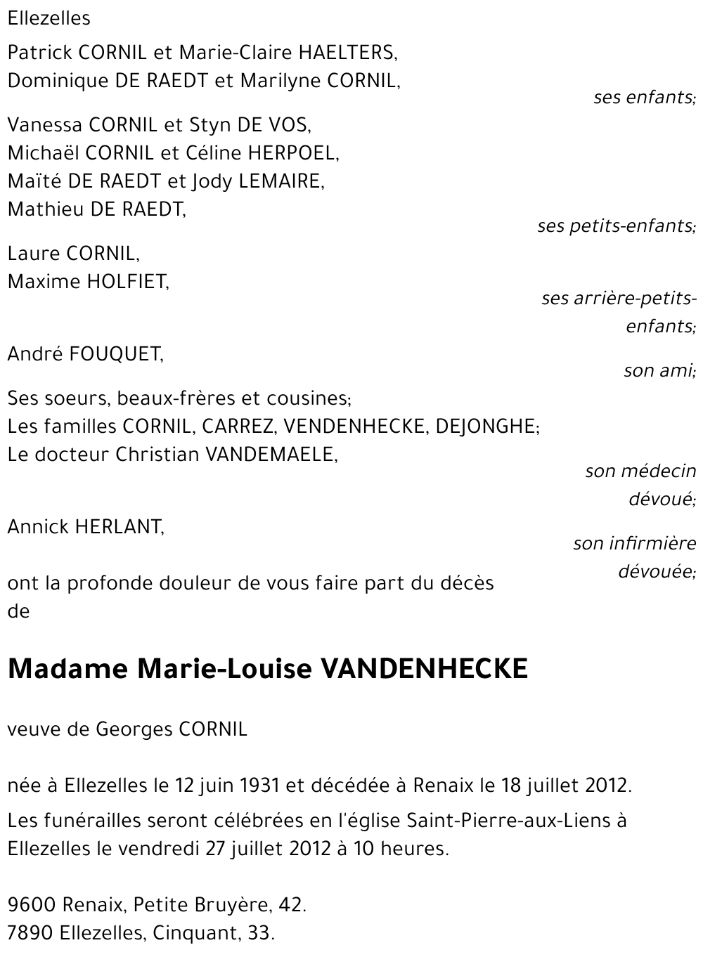 Marie-Louise VANDENHECKE