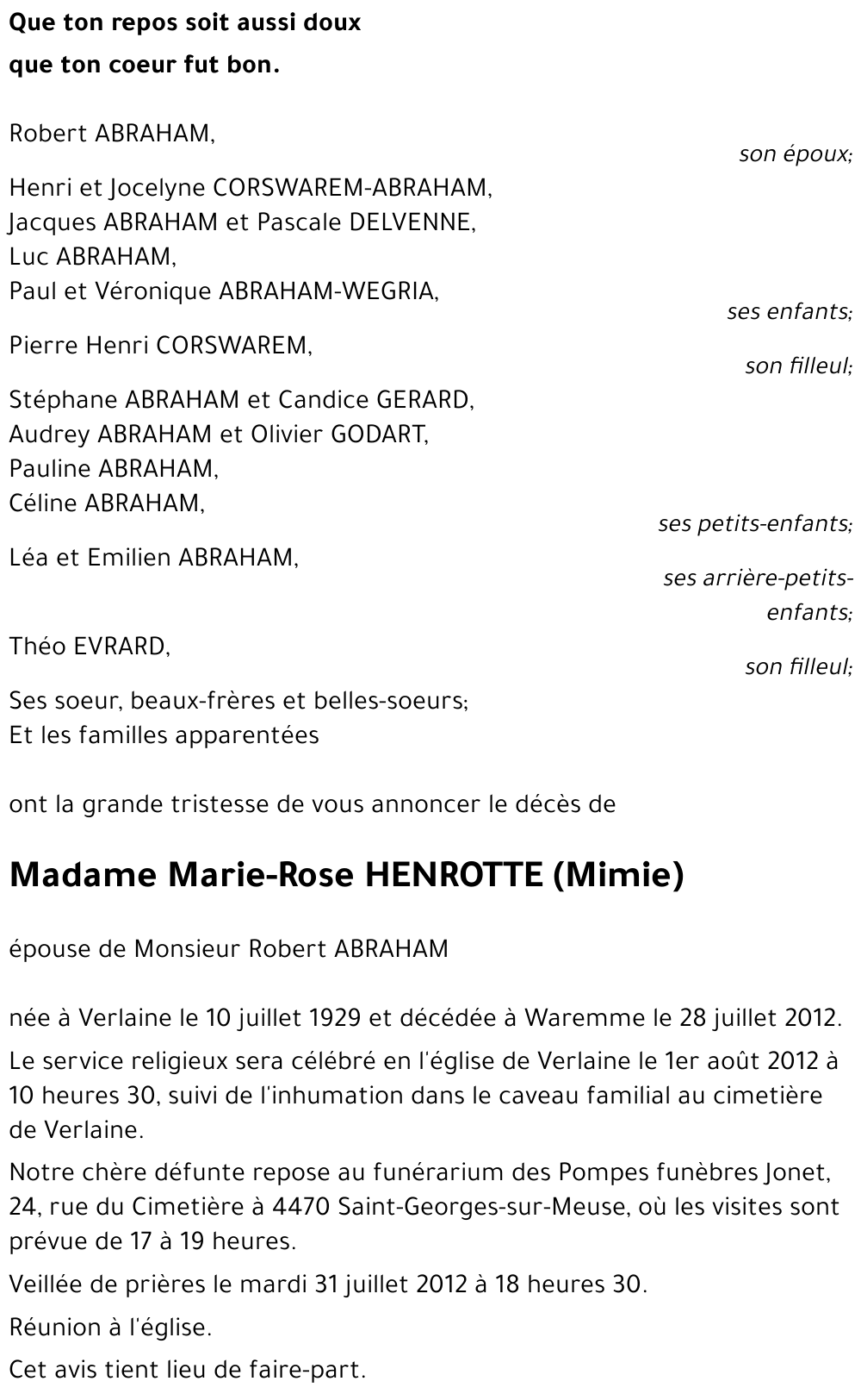 Marie-Rose HENROTTE