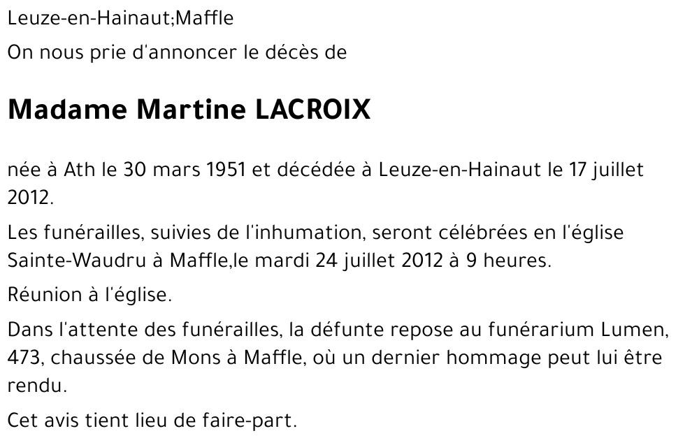 Martine LACROIX
