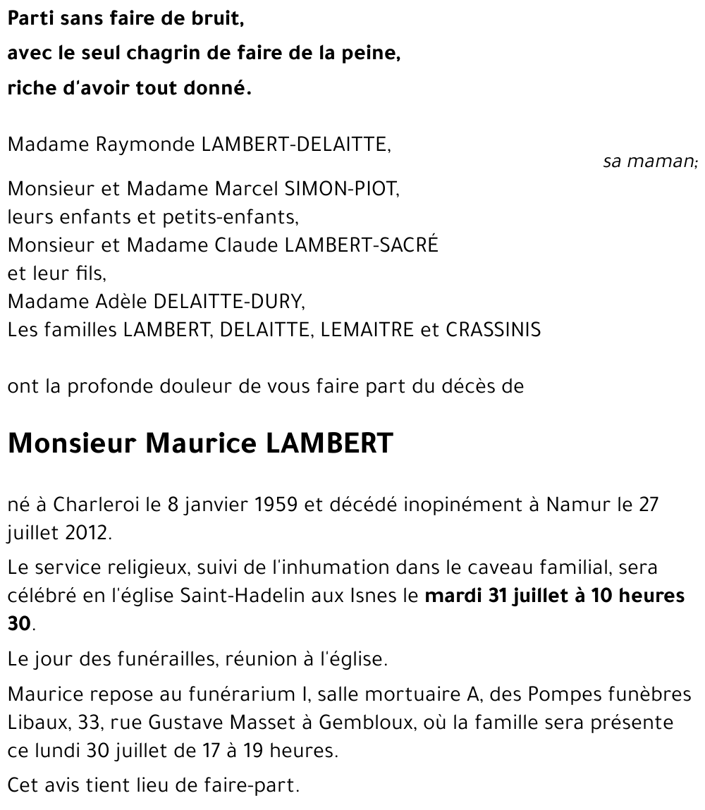 Maurice LAMBERT