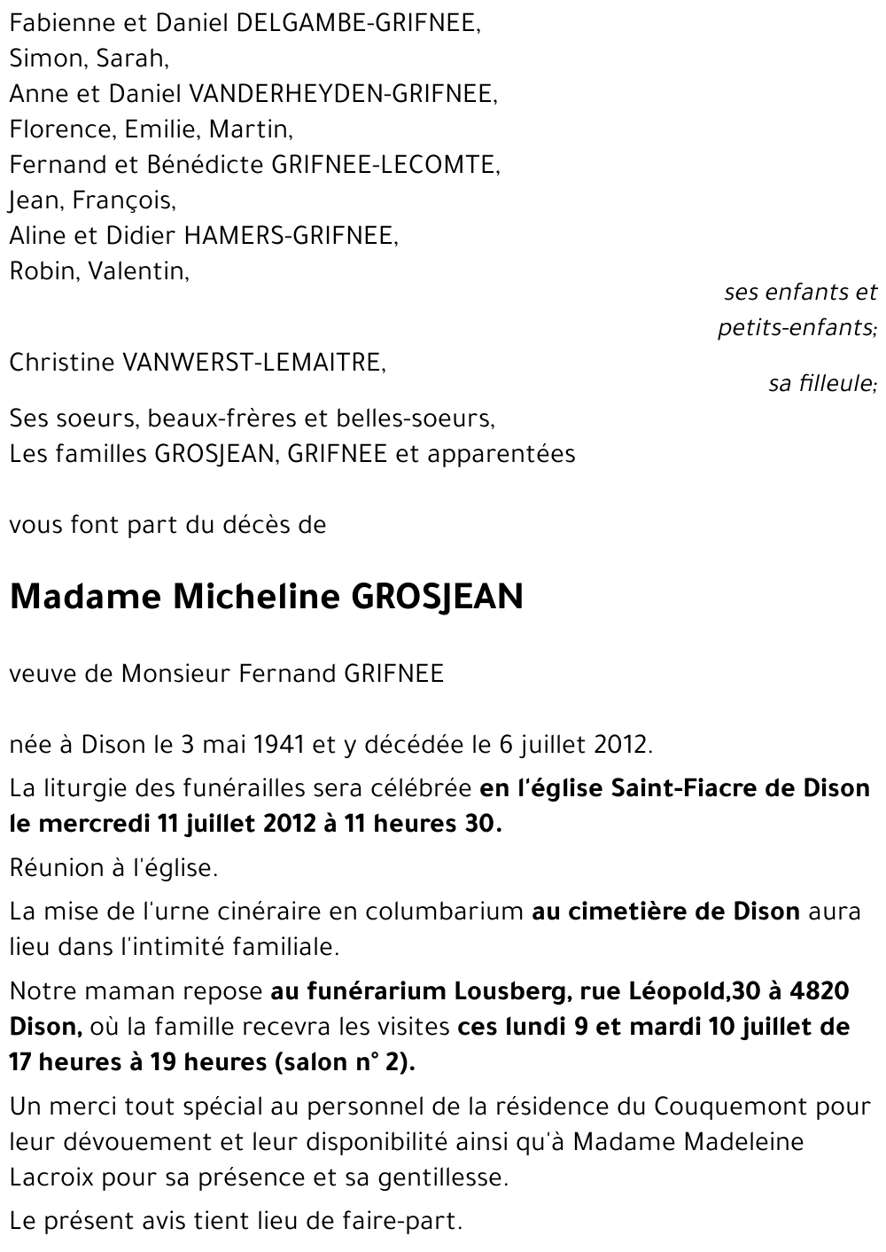 Micheline GROSJEAN