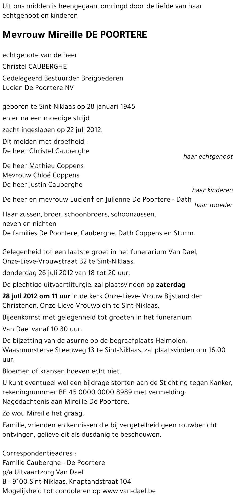 Mireille DE POORTERE