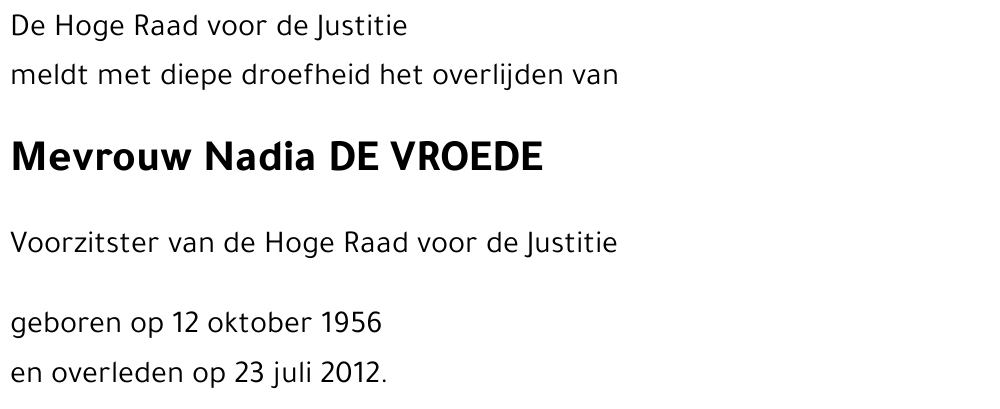 Nadia DE VROEDE