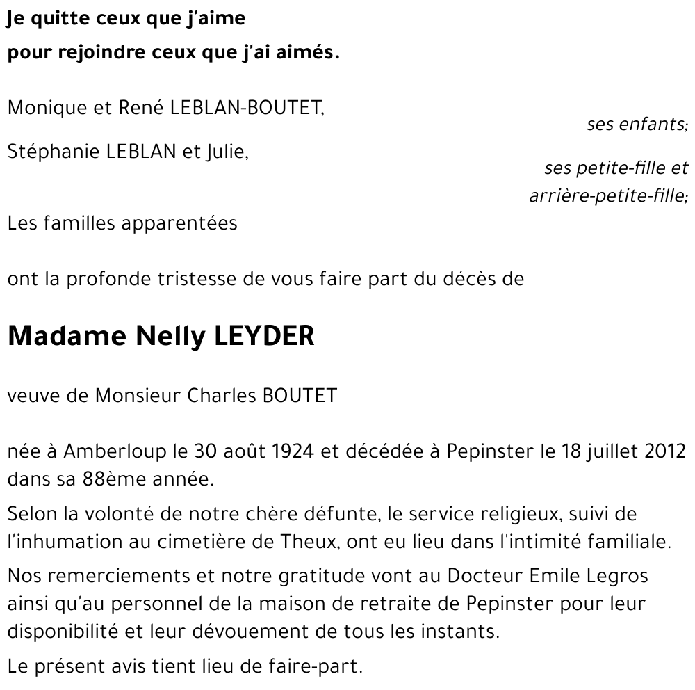 Nelly LEYDER