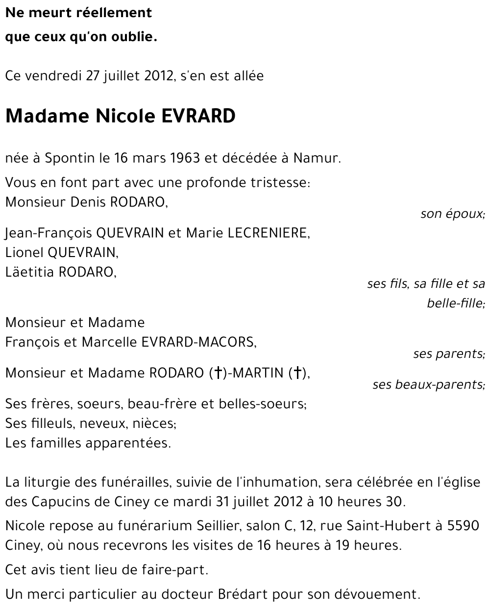 Nicole EVRARD