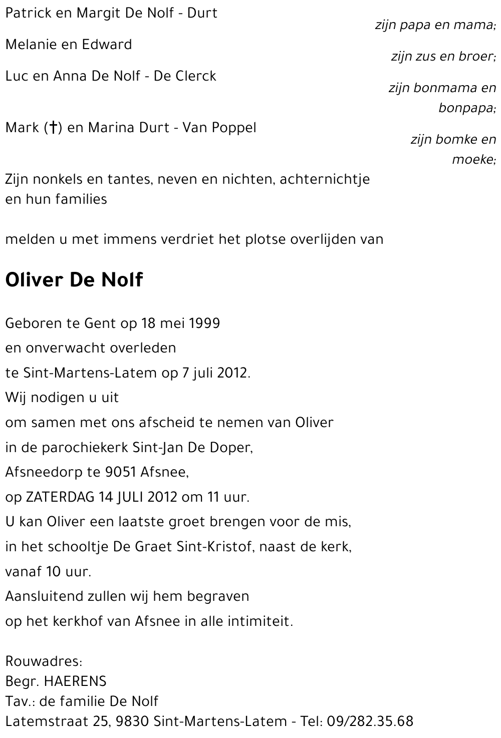 Oliver De Nolf