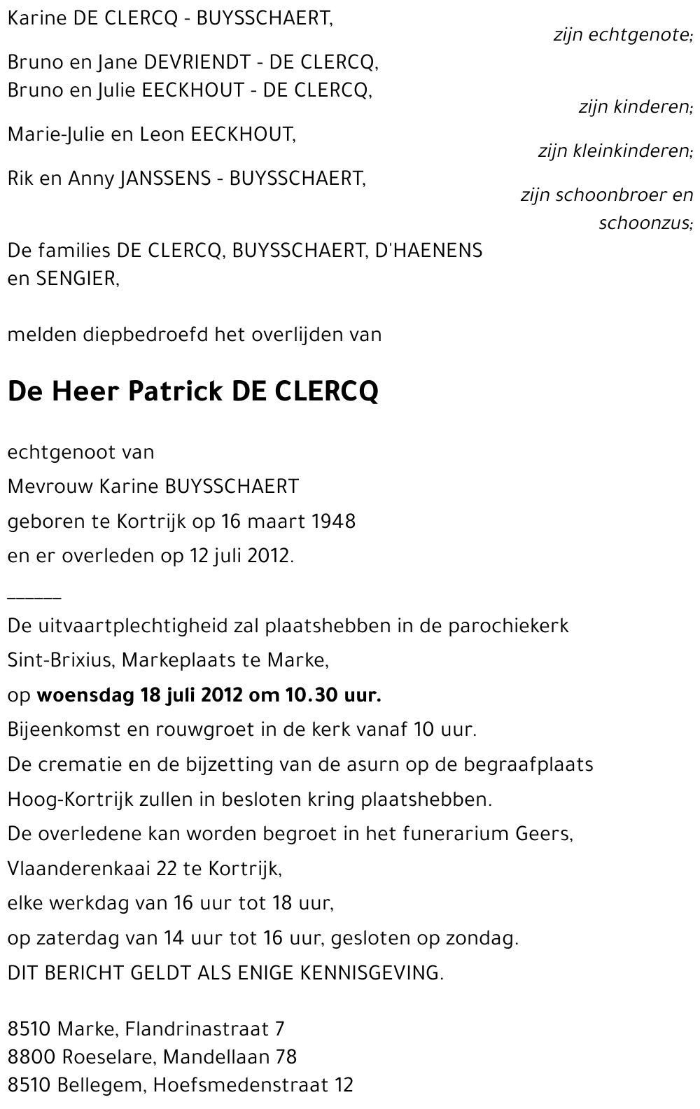 Patrick DE CLERCQ