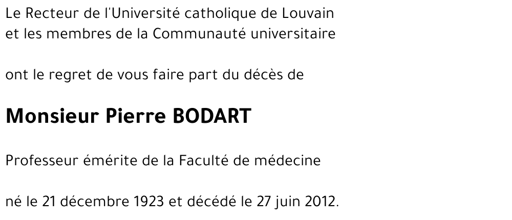 Pierre BODART