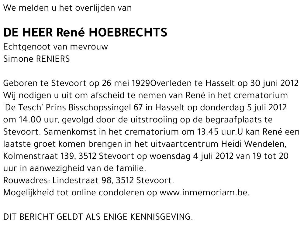 René HOEBRECHTS