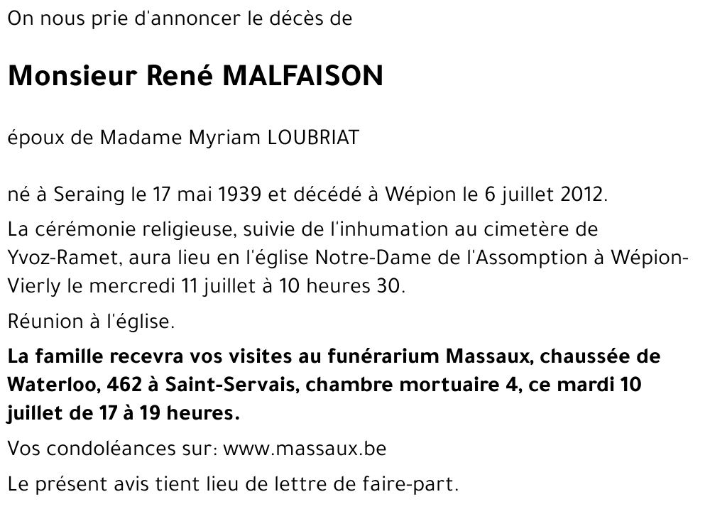 René MALFAISON