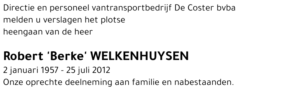 Robert 'Berke' Welkenhuysen