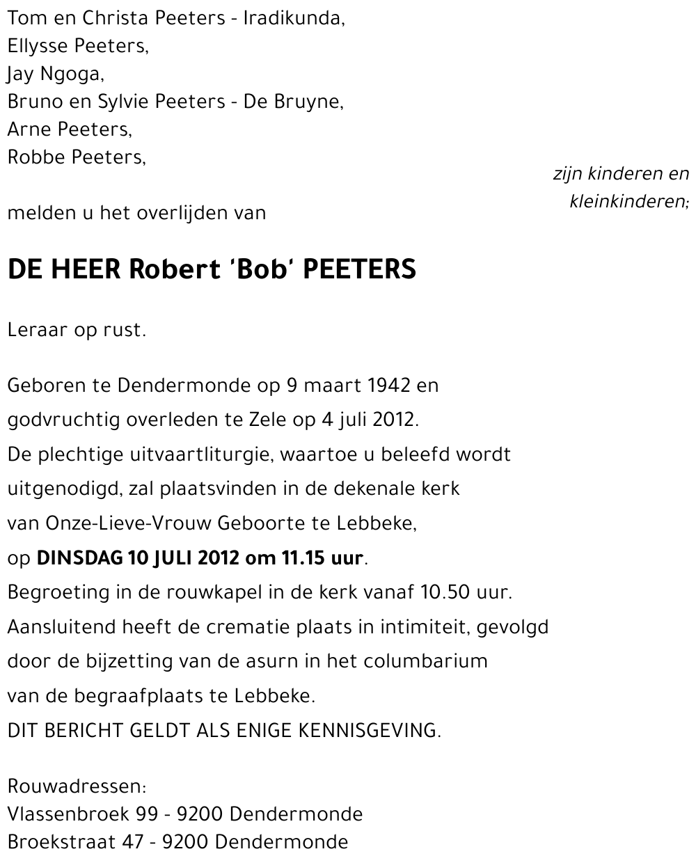 Robert Peeters