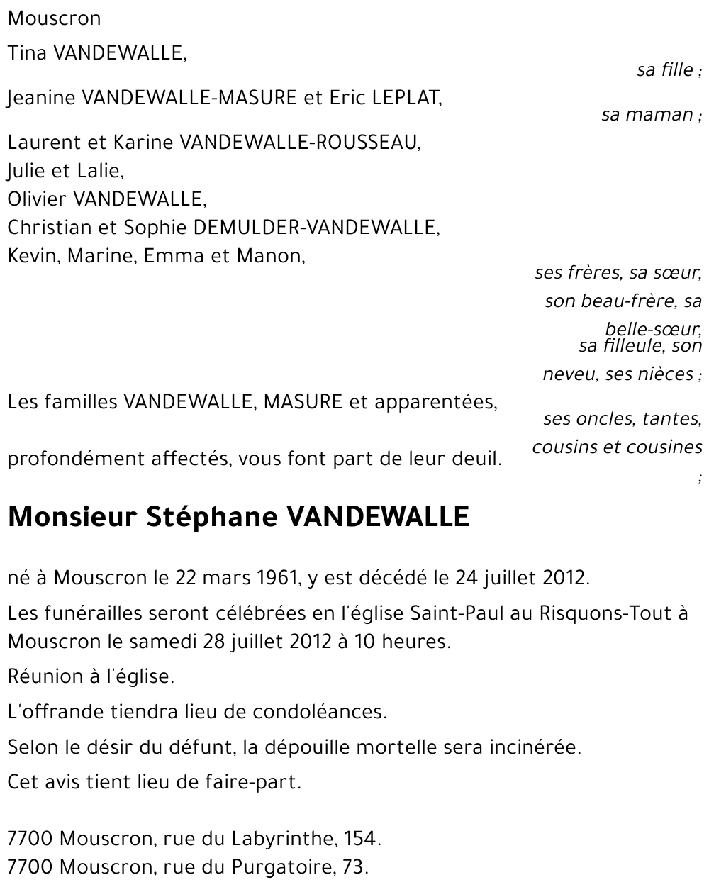 Stéphane VANDEWALLE