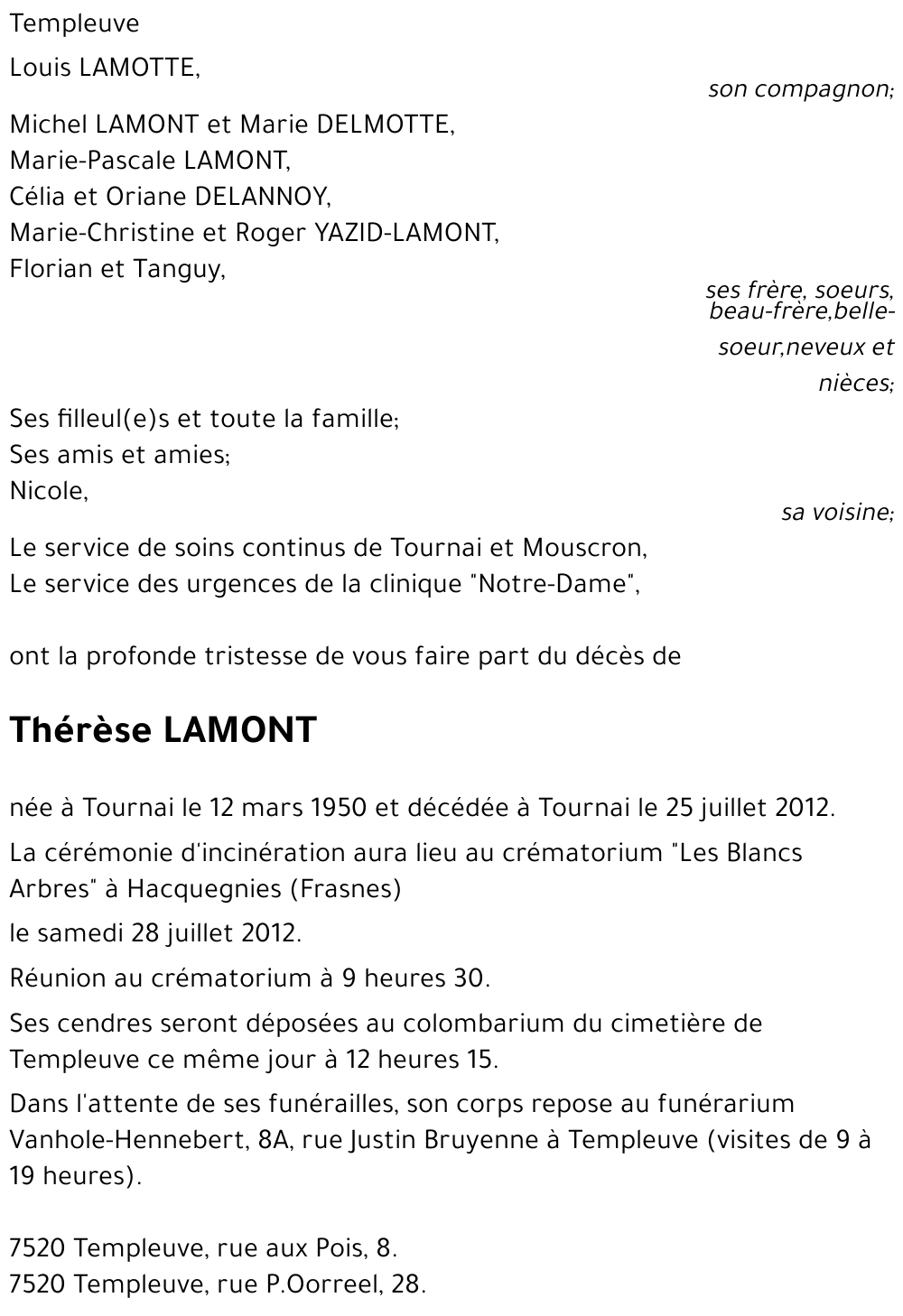 Thérèse LAMONT