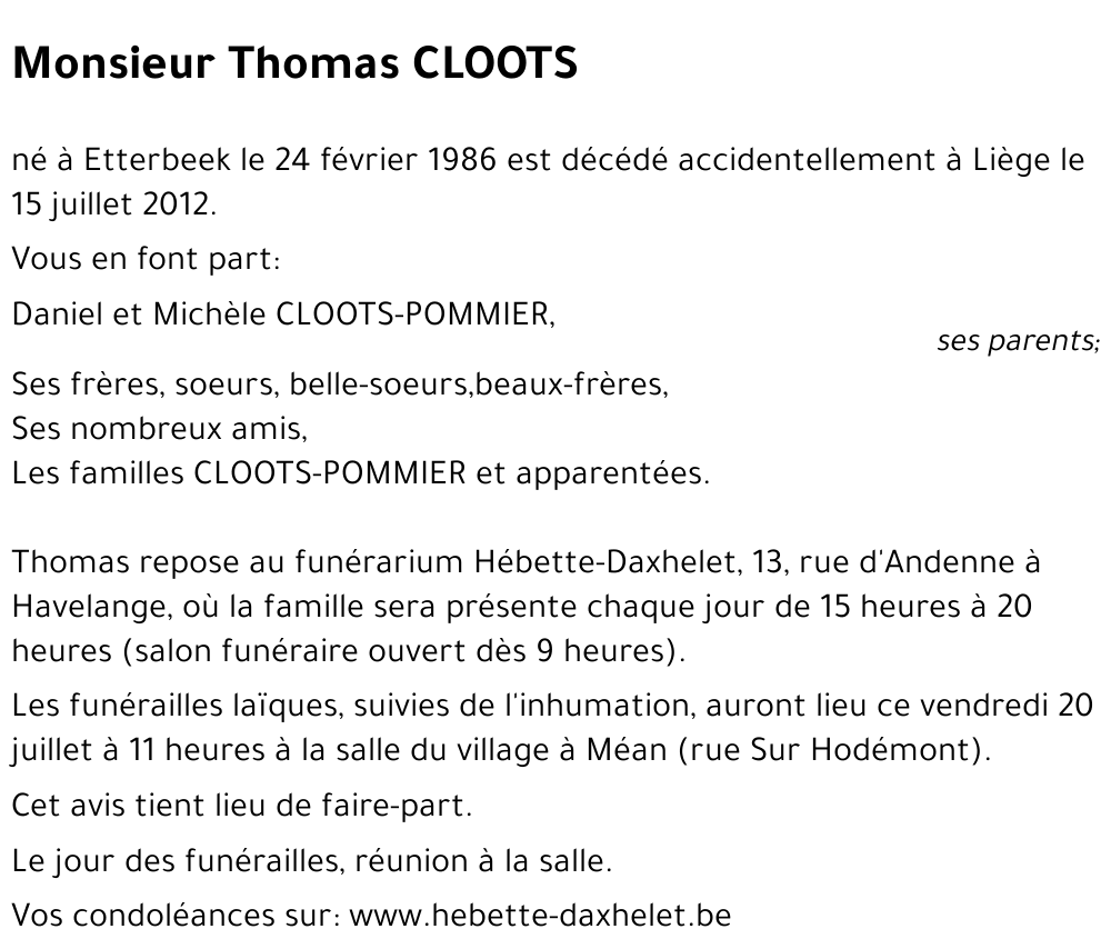 Thomas CLOOTS