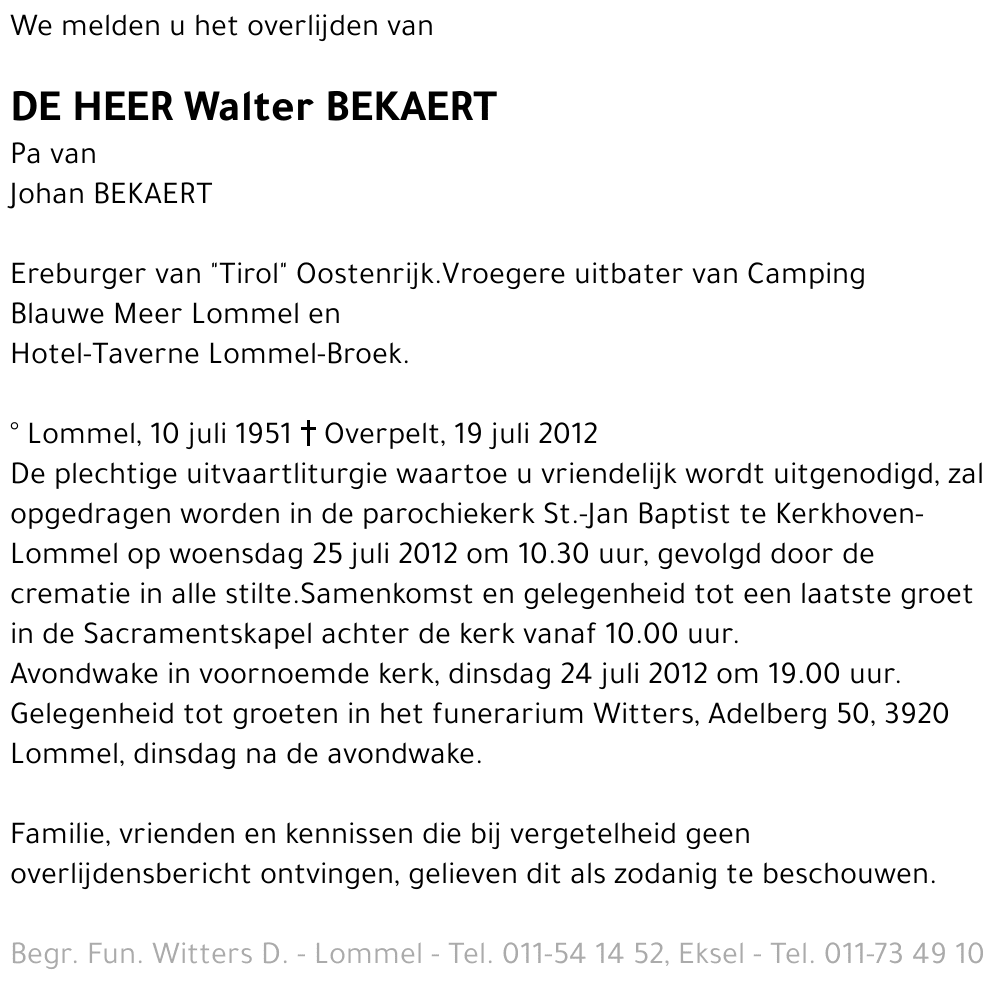 Walter Bekaert