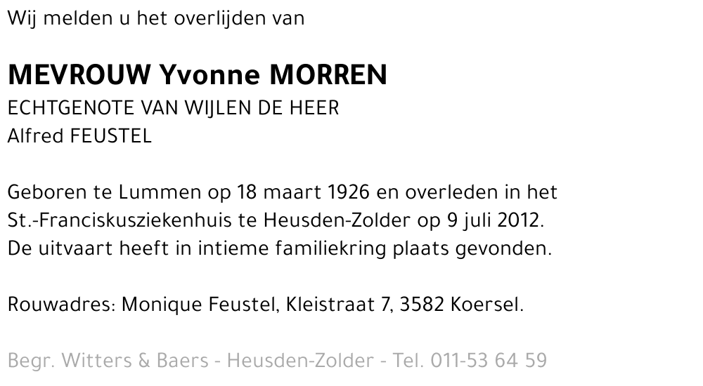 Yvonne Morren