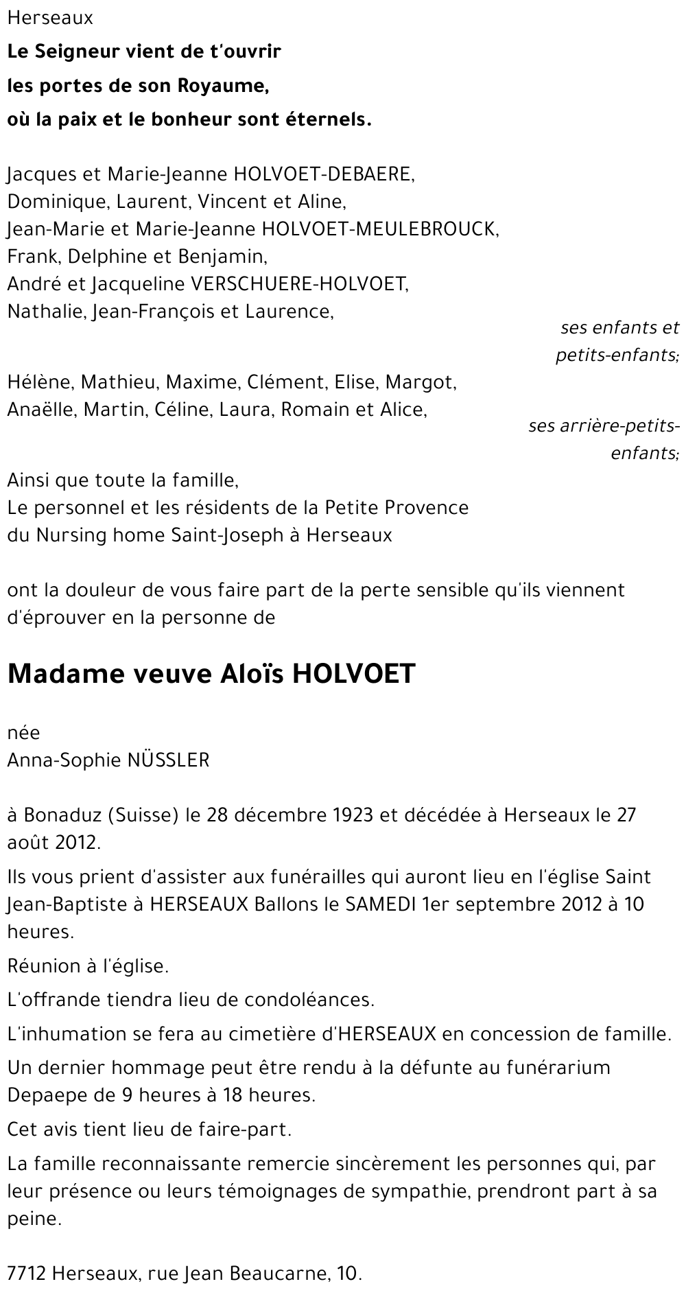 Aloïs HOLVOET