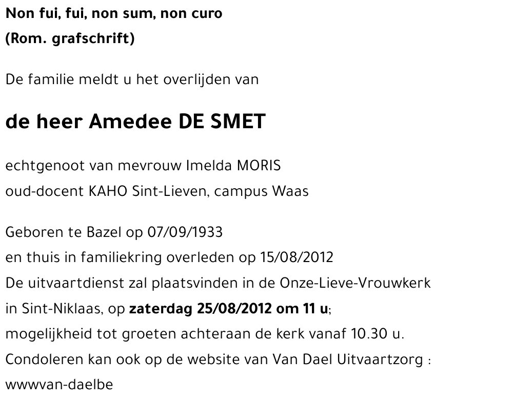 Amedee DE SMET